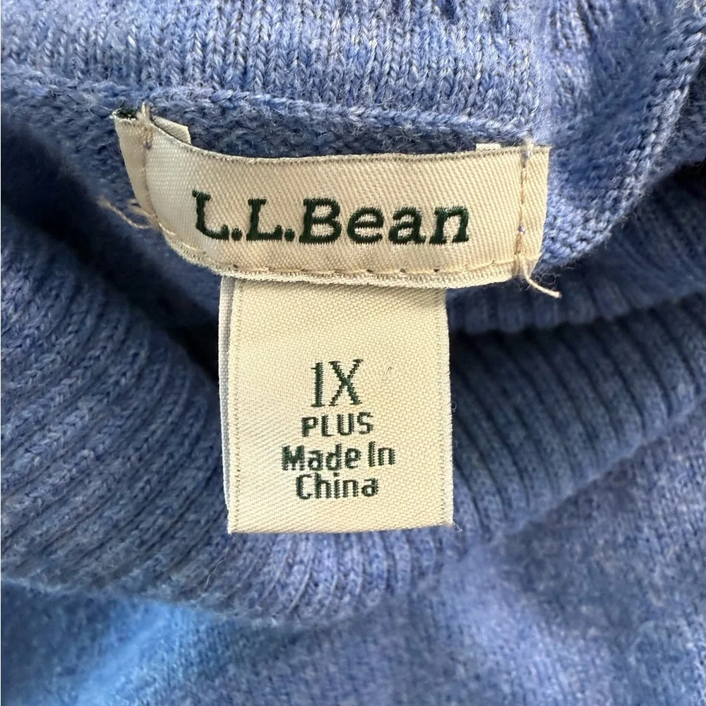 L.L.Bean Cotton Cashmere Turtleneck Sweater Blue Plus Size IX 1X - Picture 9 of 13
